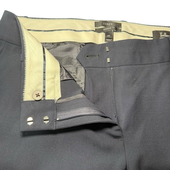 Favorite Fit Tollegno 1900 Italian Wool Wide Leg Dress Pants Navy Work Chic Sz 6 - Picture 4 of 9